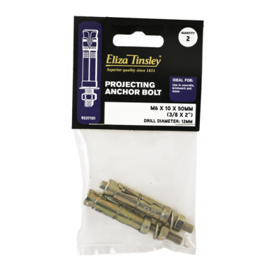 M8 X 15P Projecting Anchor Bolts - Box of 5 Packs of 2 Pieces