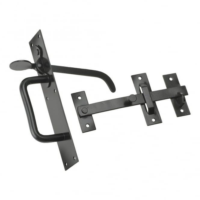 Eliza Tinsley No 3 Black Suffolk Latches Long Thumb Bit with fixings