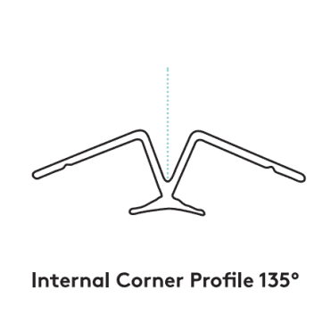 2.4m 135 degree Internal Aluminium Profile