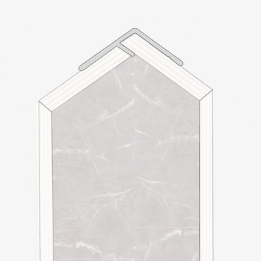 2.4m Internal Corner Hidden Profile - Aluminium