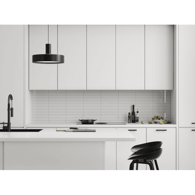 Fibo 30x5cm Rectangular Tile Splashback - Denver White (Pack of 2)