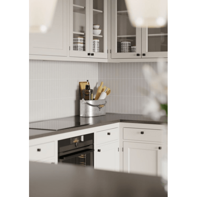 Fibo 4x20cm Vertical Tile Splashback - Warm Grey (Pack of 2)