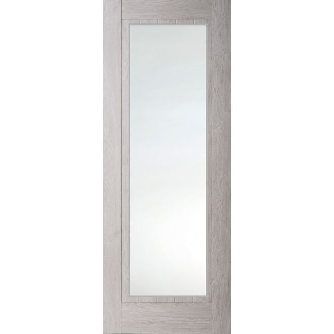 Finewood Mexicano Internal Smokey Grey Laminated Full Light Door - Crystal Cut Sandblast