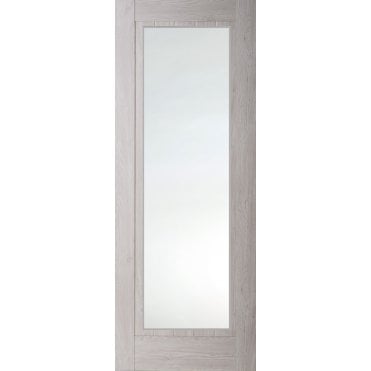 Mexicano Internal Smokey Grey Laminated Full Light Door - Crystal Cut Sandblast
