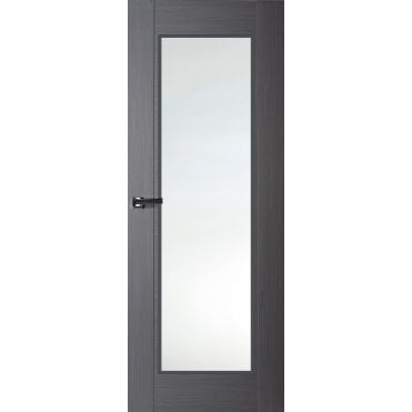 Zamora Internal Grey Laminated Full Light Door - Unglazed