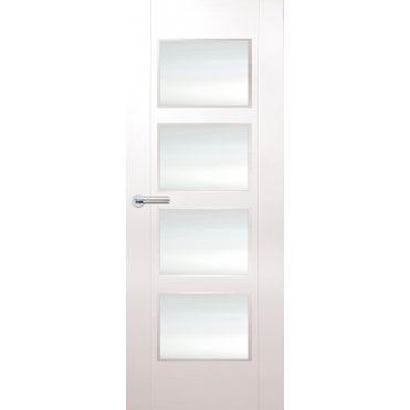 Zamora Internal White Laminated 4 Light Door - White Laminated Glass