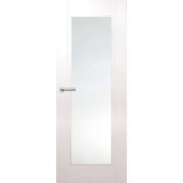 Zamora Internal White Laminated Full Light Door - Obscure Glass