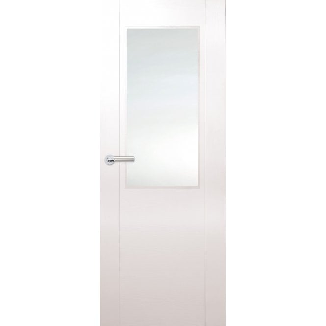 Finewood Zamora Internal White Laminated Half Light Door - Clear Flat Glass