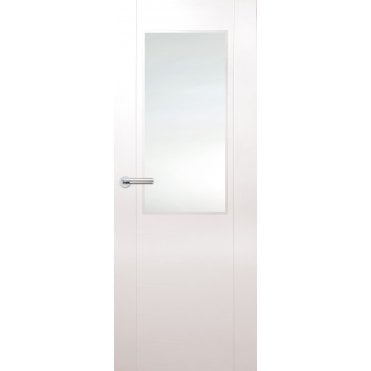 Zamora Internal White Laminated Half Light Door - Crystal Cut