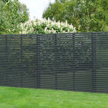 6ft (1.8m x 1.8m) Contemporary Slatted Fence Panel - Anthracite Grey