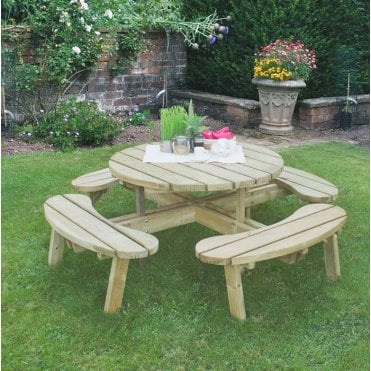 Circular Picnic Table (With or without Seat Backs)