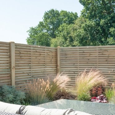 1.8m x 1.8m Pressure Treated Contemporary Double Slatted Fence Panel