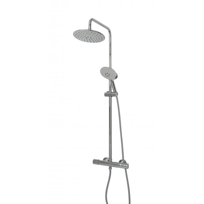 Highlife Bathrooms AYTON COOL TOUCH THERMO SHOWER VALVE & ROUND HEAD WITH FIXED RAIL KIT