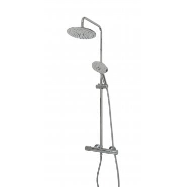 AYTON COOL TOUCH THERMO SHOWER VALVE & ROUND HEAD WITH FIXED RAIL KIT