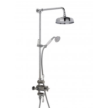 Dunbar Thermostatic Period Shower Valve & Traditional Head With Fixed Rail Kit