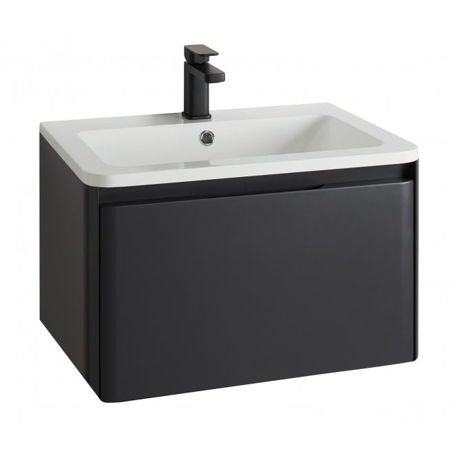 Highlife Bathrooms Fife Wall Hung 600mm Drawer In Drawer Unit Slate