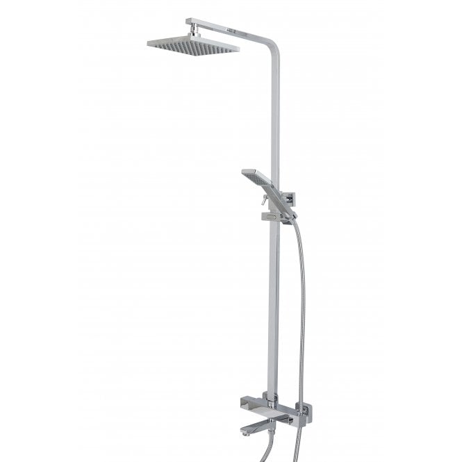 Highlife Bathrooms GALSTON THERMO BATH SHOWER MIXER & SQUARE HEAD WITH FIXED RAIL KIT