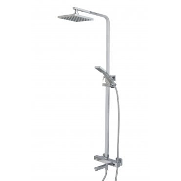 Galston Thermo Bath Shower Mixer & Square Head With Fixed Rail Kit