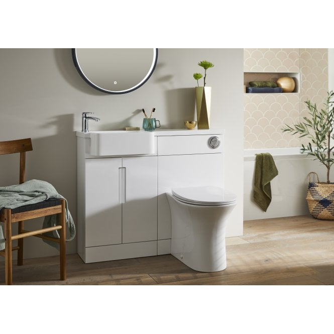 Highlife Bathrooms LEWIS 1000MM SLIM SEMI RECESSED COMBINATION SET