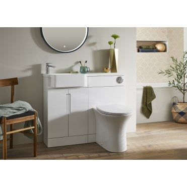 Highlife Bathrooms LEWIS 1000MM SLIM SEMI RECESSED COMBINATION SET
