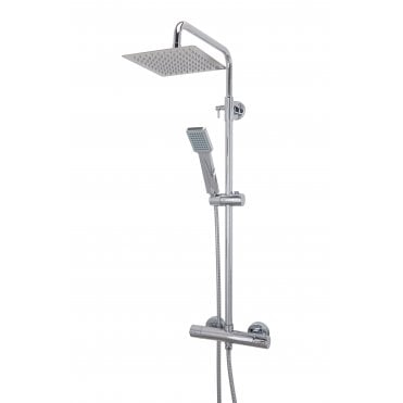 Nairn Series 2 Exposed Thermostatic Shower Valve & Square Head With Fixed Rail Kit