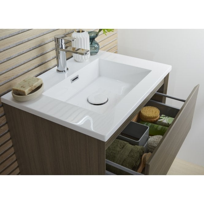 Highlife Bathrooms Oakley 600mm Wall Hung Unit Wood Grain