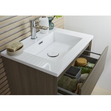 Highlife Bathrooms Oakley 600mm Wall Hung Unit Wood Grain