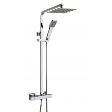 Orkney Series 2 Thermostatic Shower Valve & Square Head With Fixed Rail Kit