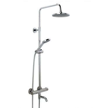 Spey Series 2 Thermo Bath Shower Mixer & Round Head With Fixed Rail Kit