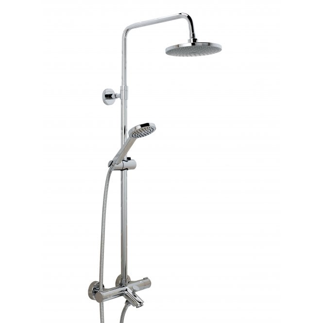 Highlife Bathrooms STROMA THERMO BATH SHOWER MIXER & ROUND HEAD WITH FIXED RAIL KIT