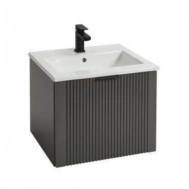 Highlife Bathrooms Tyndrum 500 WH Single Drawer Unit  - Ash Grey