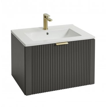 Highlife Bathrooms Tyndrum 600 WH Single Drawer Unit - Ash Grey