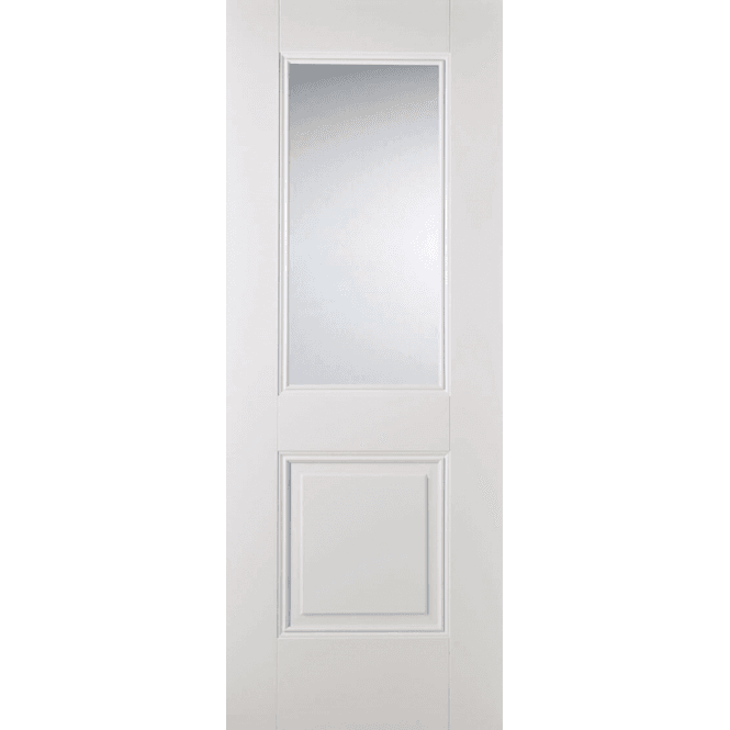 LPD Doors Arnhem White Primed 1 Panel 1 Lite With Clear Glass Door