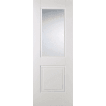 Arnhem White Primed 1 Panel 1 Lite With Clear Glass Door