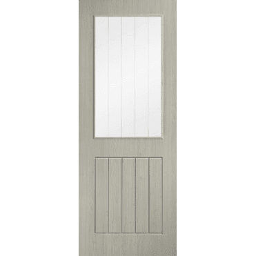 Cottage Light Grey Laminate 1 Lite Clear Glaze Door