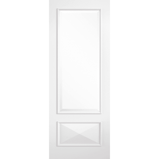 LPD Doors Knightsbridge White Primed 1 Panel 1 Lite With Clear Glass Door