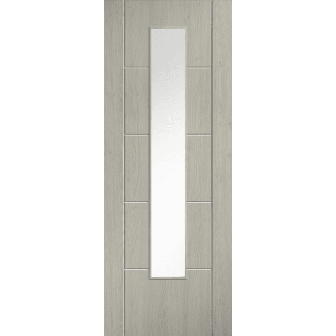 LPD Doors Ladder Light Grey Laminate 1 Lite Clear Glaze Door