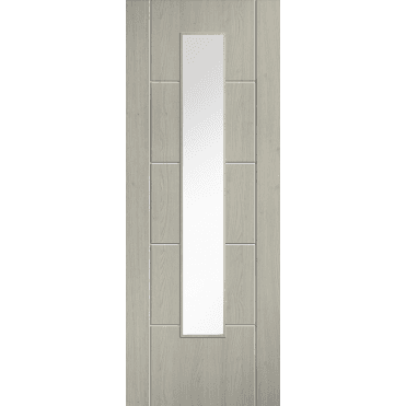 Ladder Light Grey Laminate 1 Lite Clear Glaze Door