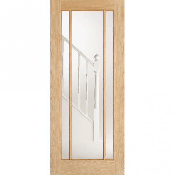 LPD Doors Lincoln Oak 3 Panel Glazed Unfinished Internal Door