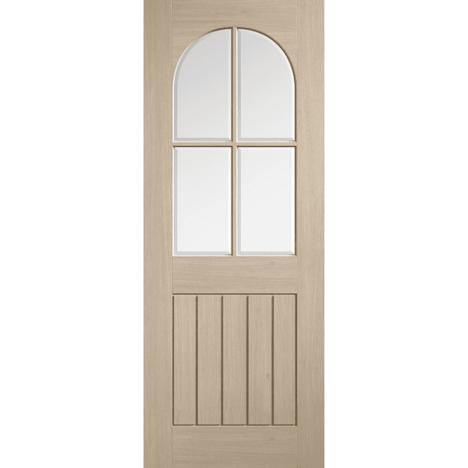 LPD Doors Mexicano Arch Top Blonde Oak Pre-Finished With Clear Glass Door