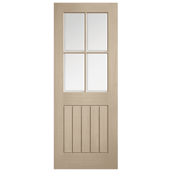 LPD Doors Mexicano Blonde Oak Pre-Finished 4 Lite Clear Glaze Door