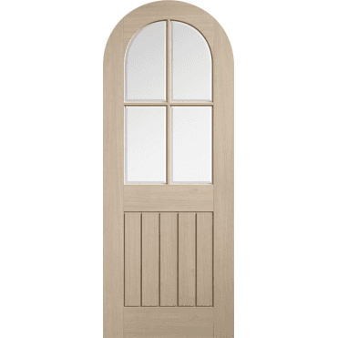 Mexicano Curved Top Blonde Oak Pre-Finished With Clear Glass Door