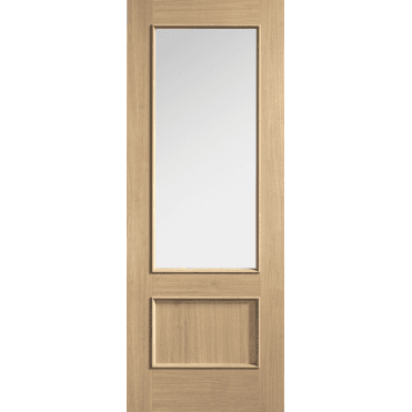 Murcia Oak Pre-Finished 1 Panel 1 Lite Clear Glass Door