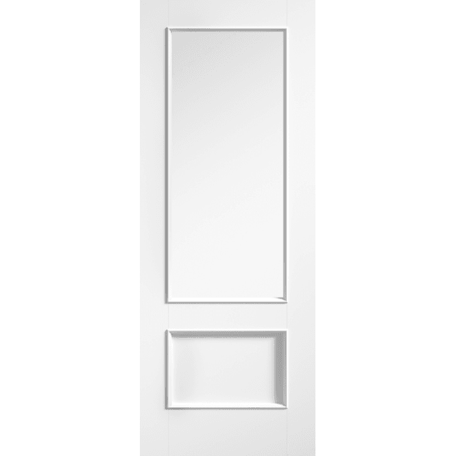 LPD Doors Murcia White Primed 1 Panel 1 Light Clear Glass