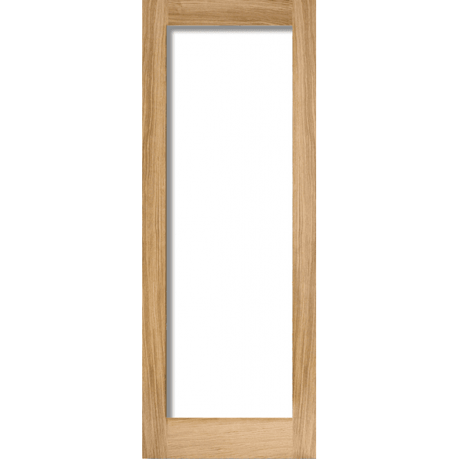 LPD Doors Pattern 10 Oak Unfinished Door With Clear Glass