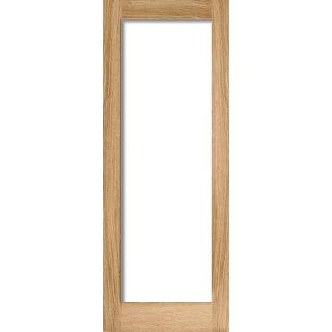 Pattern 10 Oak Unfinished Door With Clear Glass