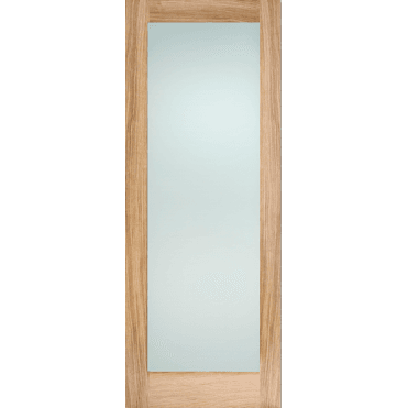 Pattern 10 Oak Unfinished Door With Frosted Glass