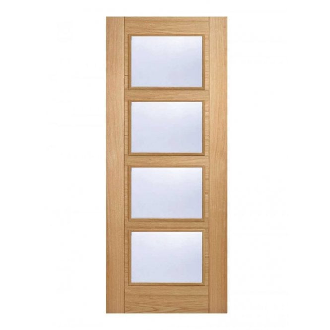 LPD Doors Pre-Finished Oak Vancouver Glazed Internal Fire Door