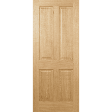 Regency Oak Pre-Finished 4 Panel Non Raised Mouldings Door