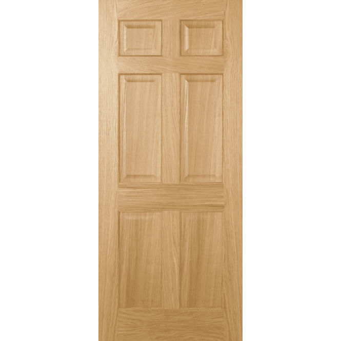 LPD Doors Regency Oak Pre-Finished 6 Panel Non Raised Mouldings Door